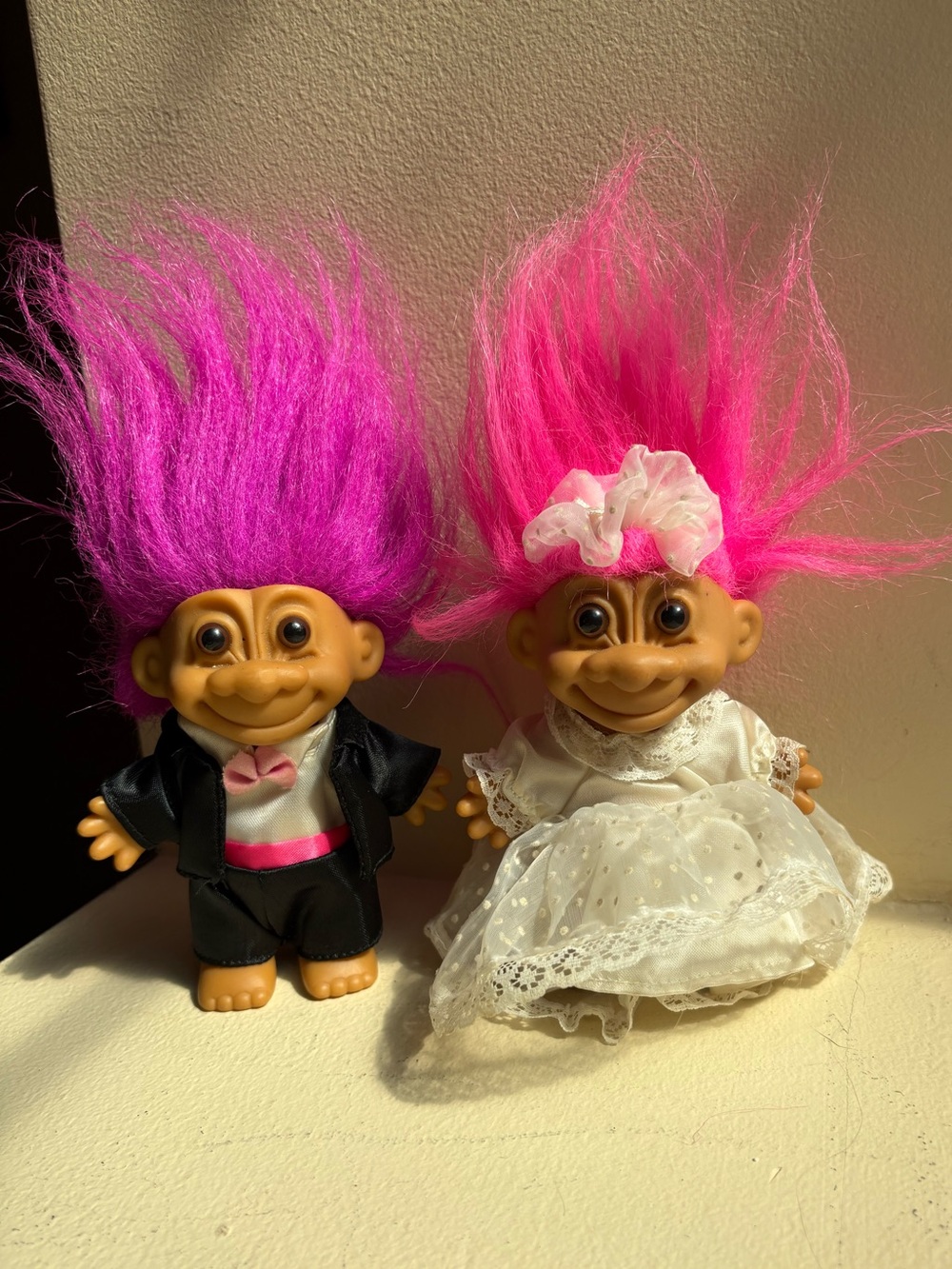 Vintage Troll Doll Bride and Groom